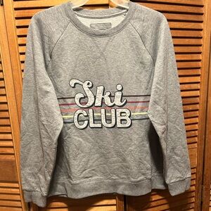 Sonoma Gray Raglan Sweatshirt with Ski Club Graphics on the Front